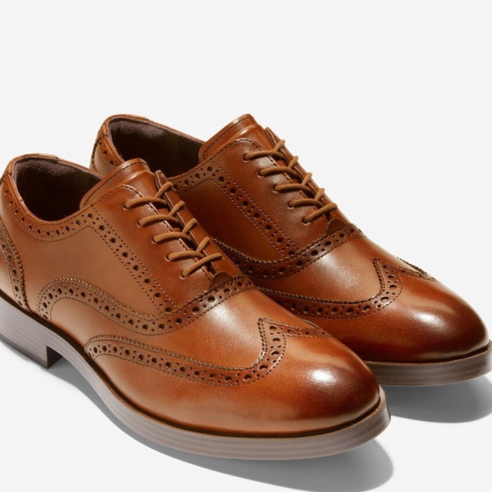 Cole Haan NWT Henry wingtip Brit Tan  8.5M and 9M - Picture 3 of 4